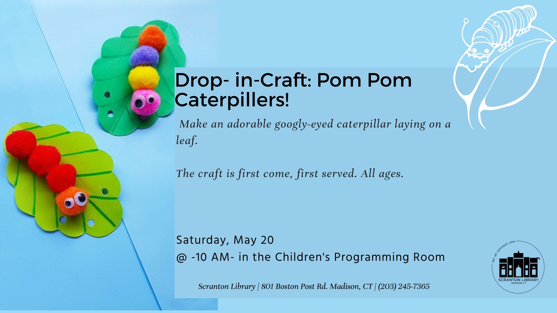 Drop-in Craft: Pom Pom Caterpillars 