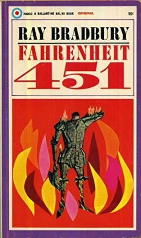 Book cover for "Fahrenheit 451"