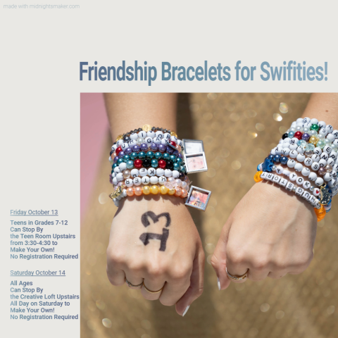 Parody of Taylor Swift's Midnights Album Cover with Picture of Bracelets & Info