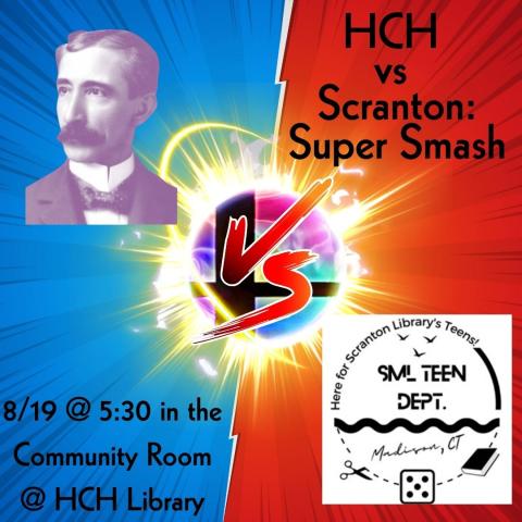 Ad for Smash Tourney at Henry Carter Hull Library on Aug 19