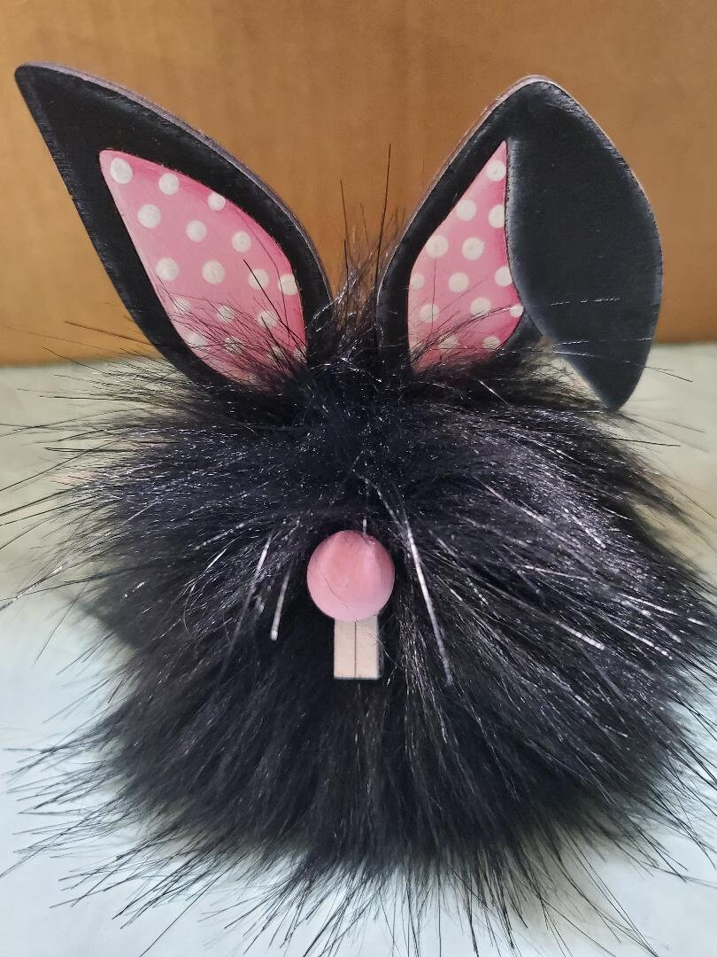 Faux fur bunny with floppy ears